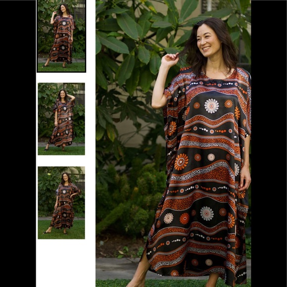 🌻NWT WINLAR EARTH WAVES COVERUP/ CAFTAN - Picture 8 of 10